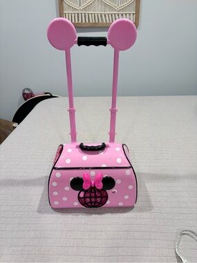 Disney Minnie Mouse Pink Polka Dot Rolling Toy Carrier